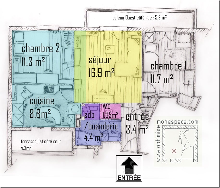 COMMENT J’AI TOTALEMENT TRANSFORME 58 M² EN BOUGEANT UNE CLOISON