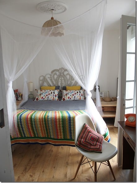 chambre parentale tête de lit en osier