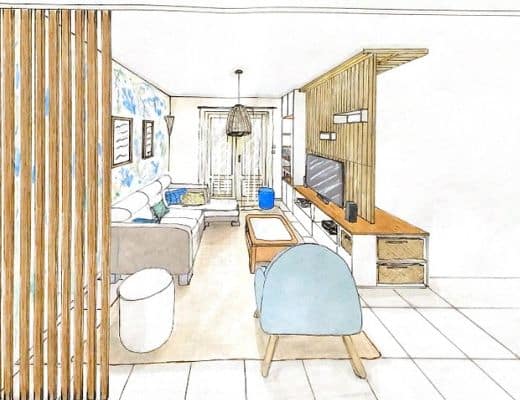 croquis salon ambiance projet élève