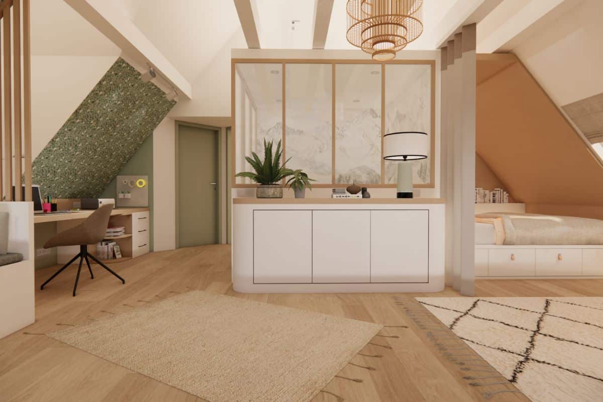 amenager-palier-bureau-palier-apres (2) aménager un palier en bureau