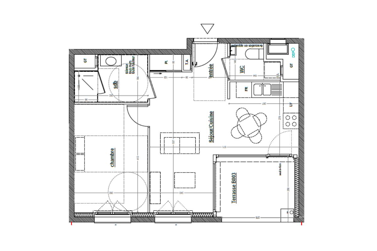 plan T2 VEFA avant optimisation 