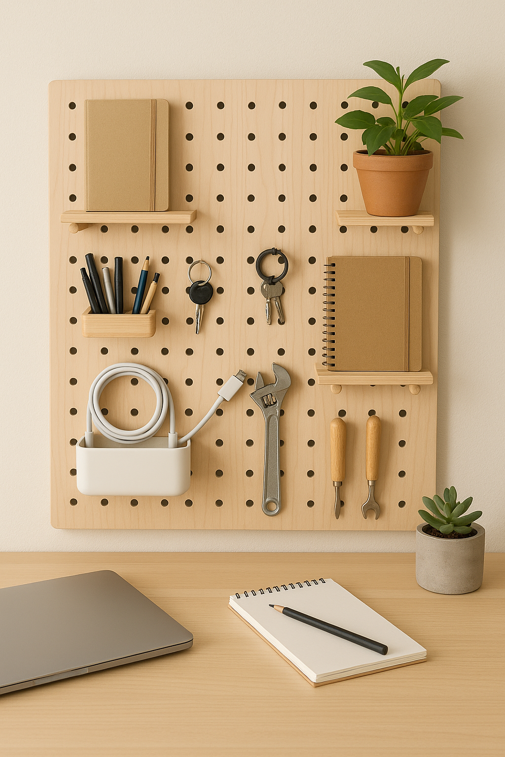 Représentation d'un pegboard généré par l'IA